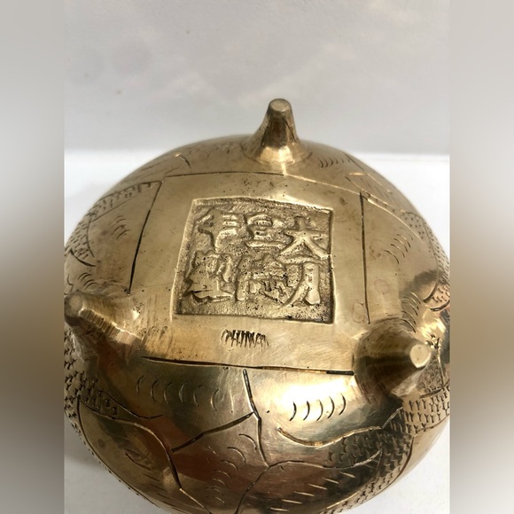 Vintage Brass Incense Three Legged Censer Pot - Picture 2 of 4